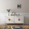 GLCHQ Sideboard Cabinet Kitchen Buffet Storage Cabinet Entryway Cupboard with Metal Legs and Solid Wood Square Handles for Kitchen Living Room Office Bedroom (4Doors and Double Storage) view 1