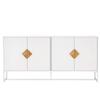 GLCHQ Sideboard Cabinet Kitchen Buffet Storage Cabinet Entryway Cupboard with Metal Legs and Solid Wood Square Handles for Kitchen Living Room Office Bedroom (4Doors and Double Storage) view 3