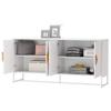GLCHQ Sideboard Cabinet Kitchen Buffet Storage Cabinet Entryway Cupboard with Metal Legs and Solid Wood Square Handles for Kitchen Living Room Office Bedroom (4Doors and Double Storage) view 4