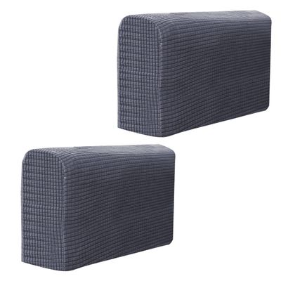 SEWACC 2pcs Stretch Sofa Armrest Covers Protective Towels for Home and Office Skin-Friendly Design Dark Grey for Furniture Protection and Style