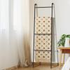 ABQ Blanket Ladder Outdoor Towel Rack for Pool, Decorative Metal Holder for The Living Room Bathroom, Black view 1