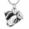 LiHiFG Sleeping Angel Wing Cat Memorial Pendant for Ashes - Loss of Pet Stainless Steel Keepsake Cremation Urn Jewelry view 1