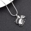 LiHiFG Sleeping Angel Wing Cat Memorial Pendant for Ashes - Loss of Pet Stainless Steel Keepsake Cremation Urn Jewelry view 2