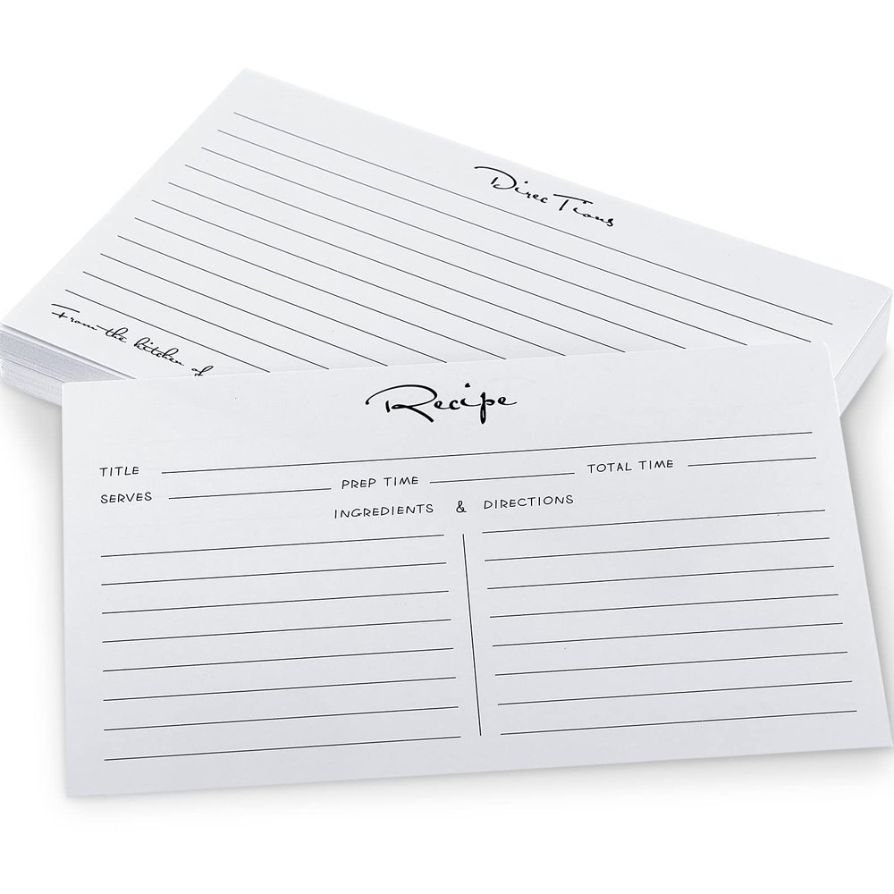 Outus 50 Pieces 4x6 Recipe Cards, Double Sided Blank Cards, Classic Style