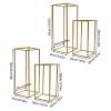 4Pcs Stable Flower Stand for Wedding Metal Pillar Road Lead Flower Stand Wedding Decoration Vase Stand Centerpiece Geometric Column Rack H 40cm/16in and 60cm/24in (Gold) view 4