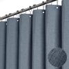 BTTN Extra Long Shower Curtain - 84 Inch Long Linen Textured Heavy Duty Fabric Shower Curtain Set with 12 Plastic Hooks, Large Hotel Spa Simple Polyester Bath Curtains for Bathroom - 72x84 - Blue Gray view 1