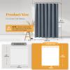 BTTN Extra Long Shower Curtain - 84 Inch Long Linen Textured Heavy Duty Fabric Shower Curtain Set with 12 Plastic Hooks, Large Hotel Spa Simple Polyester Bath Curtains for Bathroom - 72x84 - Blue Gray view 3