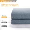 BTTN Extra Long Shower Curtain - 84 Inch Long Linen Textured Heavy Duty Fabric Shower Curtain Set with 12 Plastic Hooks, Large Hotel Spa Simple Polyester Bath Curtains for Bathroom - 72x84 - Blue Gray view 4