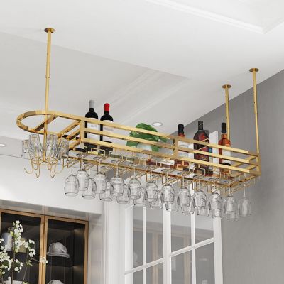 31" 39" Wine Glass Rack, Wall Mounted Wine Bottle Holder, Freestandin Ceiling Mounted Wine Rack, Hanging Champagne Goblets Holders For Bar, Cellar, Cabinet, Home, Kitchen