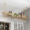 31" 39" Wine Glass Rack, Wall Mounted Wine Bottle Holder, Freestandin Ceiling Mounted Wine Rack, Hanging Champagne Goblets Holders For Bar, Cellar, Cabinet, Home, Kitchen view 1