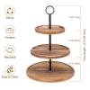 3 Tier Cupcake Stand, Wooden Tiered Serving Tray Cupcake Tower, Serving Stand Display Dessert Cookie Candy Buffet Holder for Home Tea Party, Wedding, Farmhouse Decor, Tea Party Decor view 3
