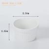 2.5 oz Ramekins 6 pcs Porcelain Ramekins Dishes for Souffle,Creme Brulee, Pudding, Custard Cups,Bakeware Bowls Set for Baking,Oven Safe, White 2.5 inch view 2