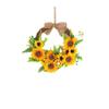 13.7 Inch Artificial Bumble Bee Wreaths for Front Door, Mini Spring Bee Wreath Rustic Home Decor Garland Summer Wreath for Wall Decorations (B), Yellow view 1