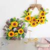13.7 Inch Artificial Bumble Bee Wreaths for Front Door, Mini Spring Bee Wreath Rustic Home Decor Garland Summer Wreath for Wall Decorations (B), Yellow view 3