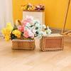 Mokylor 2pcs Hand-Woven Flower Basket, Wicker Woven Basket with Adjustable Handle and Lace, Wedding Rattan Flower Basket Flower Storage Basket for Wedding Home Decorate view 3