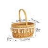 Mokylor 2pcs Hand-Woven Flower Basket, Wicker Woven Basket with Adjustable Handle and Lace, Wedding Rattan Flower Basket Flower Storage Basket for Wedding Home Decorate view 2