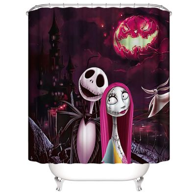 DDS-DUDES Christmas Shower Curtain Kids Bathroom Halloween Decor with 12 Curtain Hooks for Bathroom, Waterproof 71 x 71 inch (SC-17)