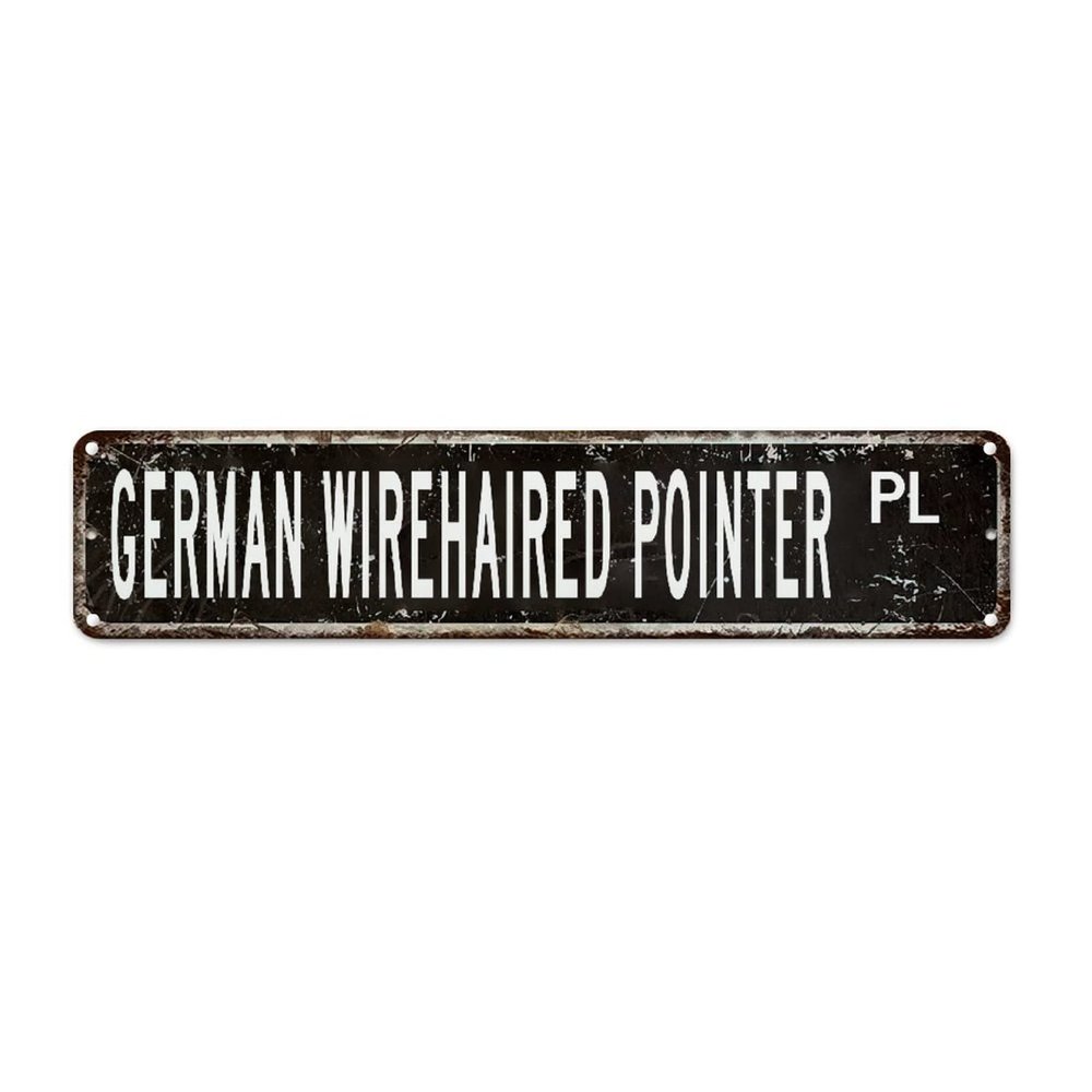 godblessign German Wirehaired Pointer Wall Art Decor Metal Sign German Wirehaired Pointer Lover Gift Metal Sign Iron Painting Wall Plaque Wall Art Metal Tin Sign for Living Room Bedroom Workshop