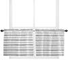 BOBOWUNY Boho Window Tier Curtains 24 Inches Long Set of 2 Panels, Black and White Abstract Geometric Half Windows Rod Pocket Kitchen Curtains Small Kitchen Drapes for Bathroom Cafe view 1