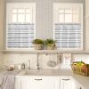 BOBOWUNY Boho Window Tier Curtains 24 Inches Long Set of 2 Panels, Black and White Abstract Geometric Half Windows Rod Pocket Kitchen Curtains Small Kitchen Drapes for Bathroom Cafe view 2