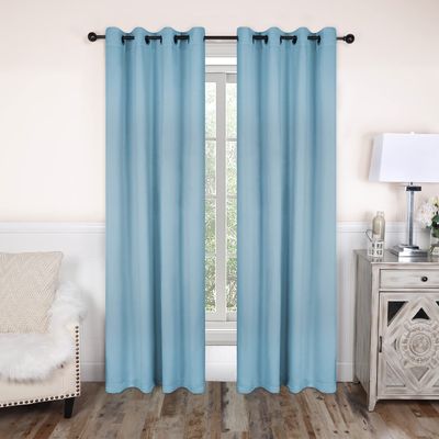 BLUENILEMILLS BNM Room Darkening Blackout Curtain Panels with 8 Grommets, Perfect Drapes for Kitchen, Bedroom, or Living Room Windows, Modern Solid Blackout Curtains, Set of 2, 52" x 120", Light Blue