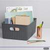Superio Ribbed Collection - Decorative Plastic Basket Open Home Storage Bins Organizer, Large Grey (6 Pack) Container Boxes for Organizing Closet Storage Bins for Shelves 15 Liter/16 Quart view 3