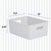 Superio Ribbed Collection - Decorative Plastic Basket Open Home Storage Bins Organizer, Large White (6 Pack) Container Boxes for Organizing Closet Storage Bins for Shelves 15 Liter/16 Quart view 2
