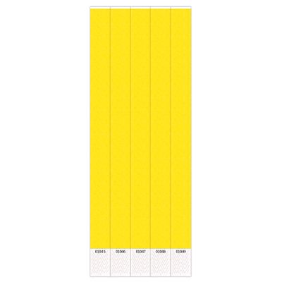 Beistle Solid Color Wristbands 100 Pack Neon Yellow Event Bands, Sequentially Numbered Disposable Bracelets for Admission, Security, Festivals, Concerts, Access & Guest Crowd Control, x 10