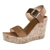 ZBYY Wedge Sandals for Women Dressy,Platform Wedge Sandals Buckle Ankle Strap Peep Toe Slingback High Heel Summer Sandals view 3
