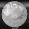 2.4" 340g Rainbow Sparkling Clear Quartz Sphere Polished Natural Translucent Gemstone Crystal Mineral Dcor Ball - India + Stand view 1