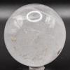 2.4" 340g Rainbow Sparkling Clear Quartz Sphere Polished Natural Translucent Gemstone Crystal Mineral Dcor Ball - India + Stand view 3