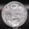 2.75" 475g Rainbow Flash Clear Quartz w/Red Inclusions Sphere Polished Natural Sparkling Translucent Gemstone Crystal Mineral Ball - India + Stand' view 1