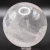 2.75" 475g Rainbow Flash Clear Quartz w/Red Inclusions Sphere Polished Natural Sparkling Translucent Gemstone Crystal Mineral Ball - India + Stand' view 2