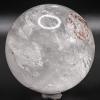2.75" 475g Rainbow Flash Clear Quartz w/Red Inclusions Sphere Polished Natural Sparkling Translucent Gemstone Crystal Mineral Ball - India + Stand' view 3
