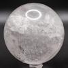 2.75" 475g Rainbow Flash Clear Quartz w/Red Inclusions Sphere Polished Natural Sparkling Translucent Gemstone Crystal Mineral Ball - India + Stand' view 4