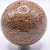 2.3" 270g Mariam Coquina Fossil Jasper Sphere Polished Natural Scriptstone Crystal Mineral Gemstone Ball - India + Stand view 1