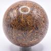 2.3" 270g Mariam Coquina Fossil Jasper Sphere Polished Natural Scriptstone Crystal Mineral Gemstone Ball - India + Stand view 3