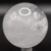 2.5" 355g Clear Milky Quartz Sphere Polished Natural Rainbow Flash Sparkling Translucent Gemstone Crystal Mineral Ball - India + Stand view 3