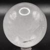 2.5" 355g Clear Milky Quartz Sphere Polished Natural Rainbow Flash Sparkling Translucent Gemstone Crystal Mineral Ball - India + Stand view 4
