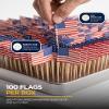 AGAS Mfg 1" x 1.5" USA Toothpick Flag(100 pcs in a box) - Printed on 2-ply paper, Attached to 4" Toothpick With Box Packaging view 3