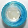 HC Set: 3" Dyed Blue White Chalcedony Bowl Stunning Mineral Handmade Crystal Stone Cup - India + One Polished Clear Quartz Cabochon view 2