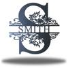 Riverside Designs Ornamental Split Letter Monogram Metal Wall Art Steel Decor (24", Black) view 1