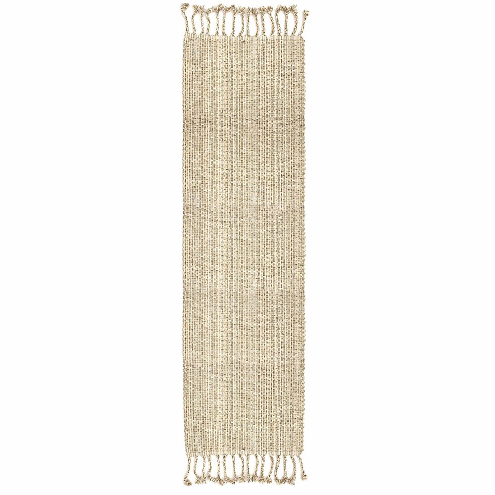 100% Cotton Table Runner for Dining Room Tables Rectangle Two Tone Woven Fabric 72" x 13" Soft Durable Table Runner, Eggshell(Pack of 1)