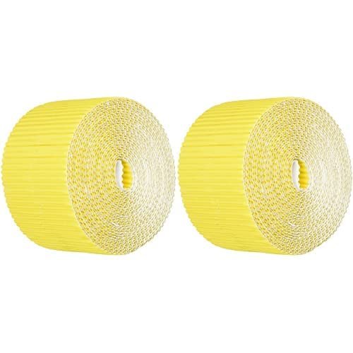 Bordette Pacon Scalloped Decorative Border, 50 feet x 2-1/4 Inches, Canary Yellow (Pack of 2)