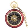 Sosoport Wood Grain Mechanical Pocket Watch Men Watches Roman Numeral Watch Hanging Pocket Roman Numeral Relojes para Hombre Woman Chained Timer Student Glass view 1
