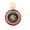 Sosoport Wood Grain Mechanical Pocket Watch Men Watches Roman Numeral Watch Hanging Pocket Roman Numeral Relojes para Hombre Woman Chained Timer Student Glass view 2