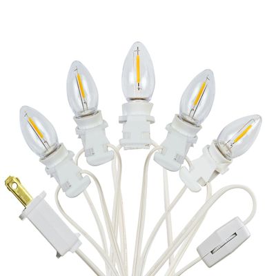 YIMILITE 5 Base C7 String Bulbs Christmas Village Light Accessory Cord