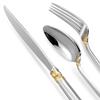 30pcs Silverware Set Service for 6 person, 18/10 Stainless Steel Flatware Set, Silver Plated with Gold Flatware Set, Including Knife/Fork/Spoon, Mirror Planed, Dishwasher Safe (30pcs, Gold Plated) view 3