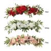 Wnvivi Artificial Flower Swag, 25.6 Inch Silk Rose Hydrangea Swag Arch Garland Front Door Decorative Floral Swags Lintel Floral Decoration for Wedding Ceremony Table Centerpiece (Red) view 4
