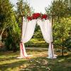 Wnvivi Artificial Flower Swag, 25.6 Inch Silk Rose Hydrangea Swag Arch Garland Front Door Decorative Floral Swags Lintel Floral Decoration for Wedding Ceremony Table Centerpiece (Pink) view 3